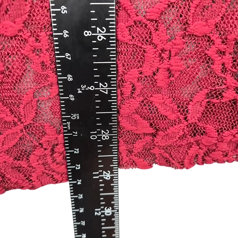 Soft Surroundings Red Lace Trim Hoodie Long Sleeve Knit Top XL NEW - Picture 5 of 5